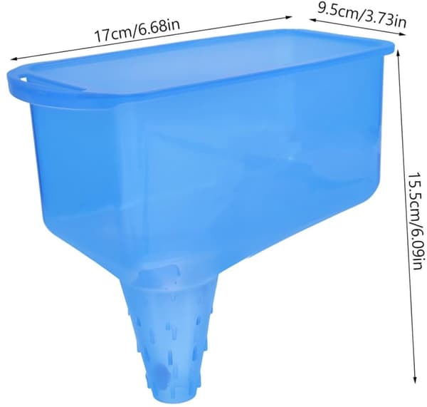 3-pack bilbränsle- och oljetratt i plast, läckagesäker design med bred öppning för bensintank och oljebyte, blå