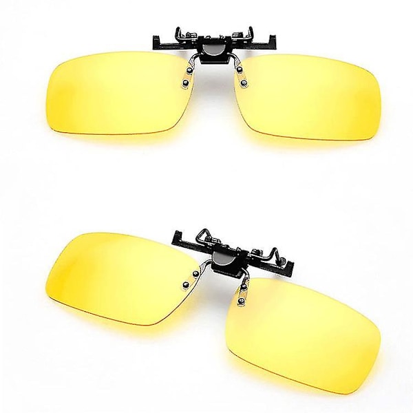 Körning Natt Vision Clip-on Flip-up Lins Solglasögon Coola Glasögon Clip On Lins Anti-uv Unisex 2 st -aya