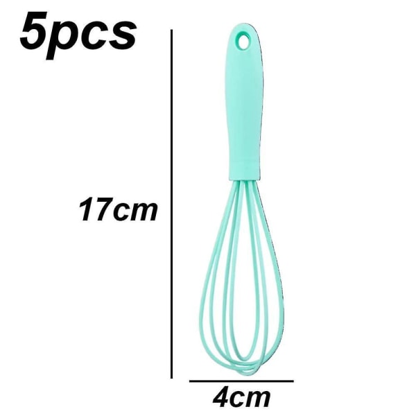 Silikonvisp, kjøkkenredskap, 5 stk. mini silikonvisper for matlaging, høy