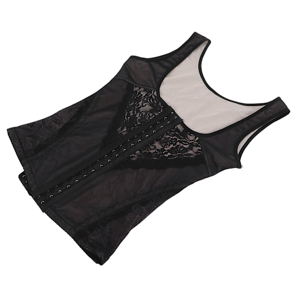 Andningsbar viktminskningskorsett för kvinnor med hög elastisk midja, slimmande kroppsformande bodysuit svart M 0.1