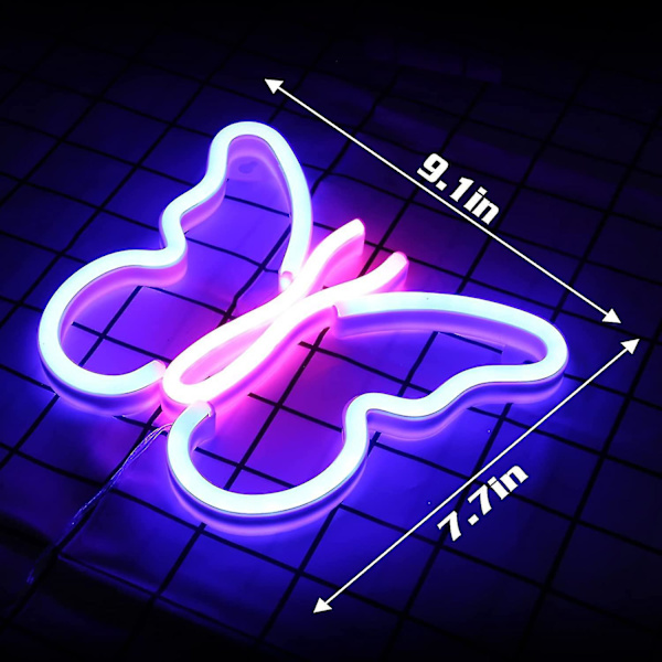 Butterfly Neon Skilte Lys Til Piger Soveværelse Væg Dekoration, Led Dekorative Lys Batteri Eller Usb P