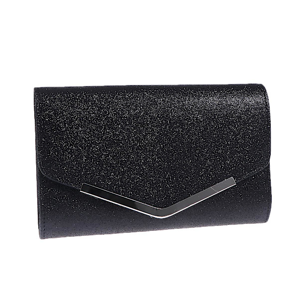 Aften taske håndtaske bryllup fest besked taske clutch taske pung enkel kæde taske til kvinder damer (sort)