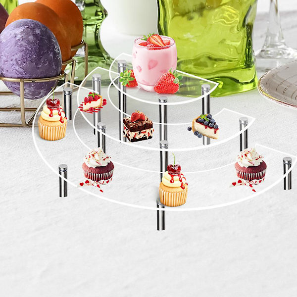 1 set stapelbar tårtställningsfest dessertställ multifunktionell tårtställ tårttillbehör