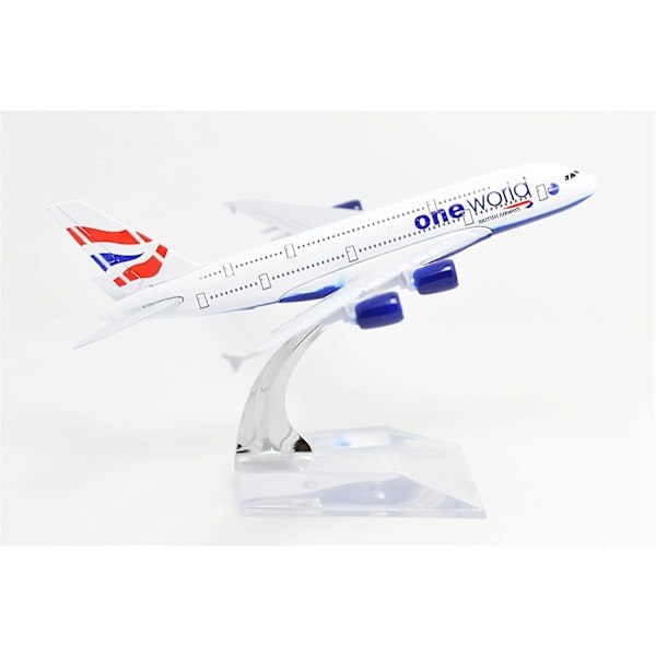 16cm Air Bus A380 British Airways Metallilentokone Malli Lentokone Malli