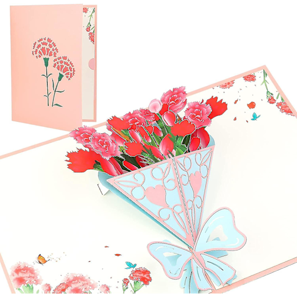 Birthday Card 3d Pop Up Card Carnation Bouquet Pop Up Card Birthday Cards Female Gift