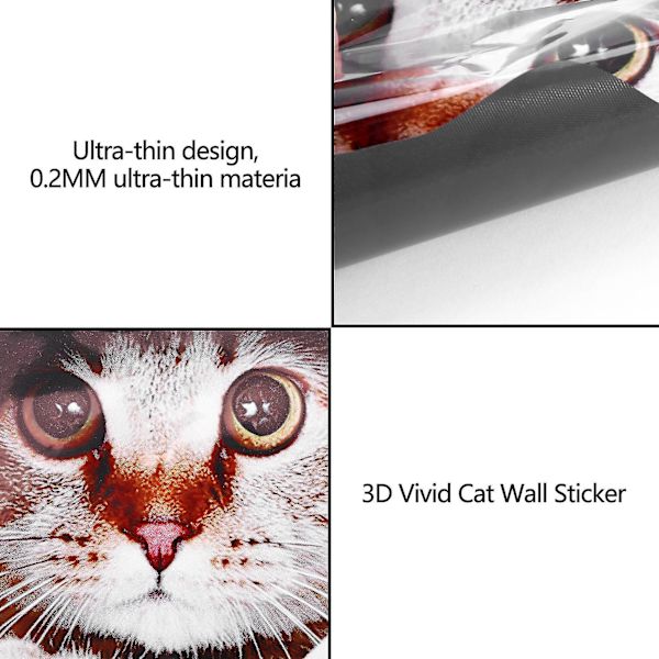 (4 stk) 3D Katt Bilklistremerke / Dekal For Vindu, Lastebil, Bil, Bærbar PC Eller Ipad