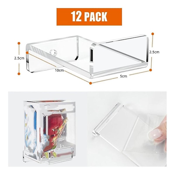 6-pakks hyller Veggdisplayhylle for samleobjekter, Display Stand Holder for veggmontert oppbevaring Orga