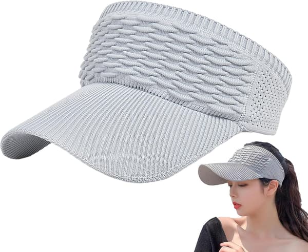 Solhatter for kvinner, solhatt for stranden - Sportshodebånd sammenleggbare solskjermer for kvinner