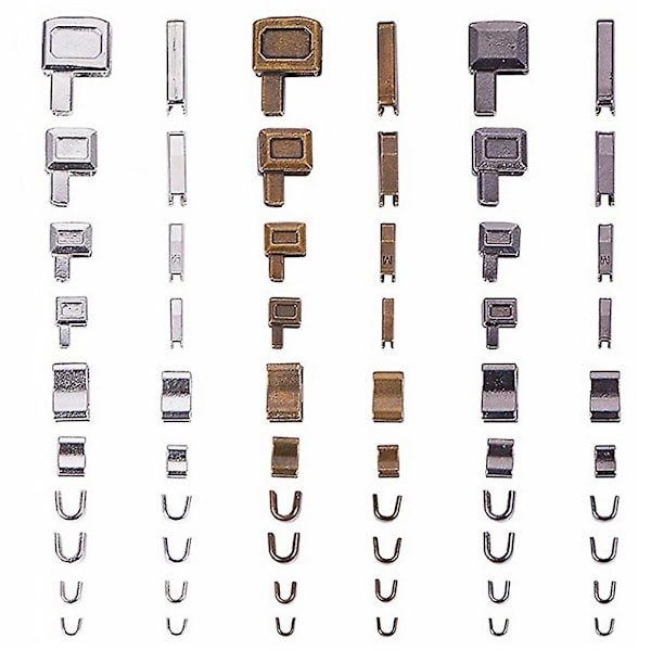 24 Sets Zipper Head Sliders Retainer Insertion Pin Zipper Stop Accessories