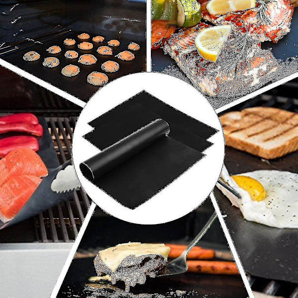 Grillmåtte, Non-stick Bbq-ark, Pakke med 5