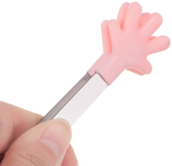 Mini-matlagningstång i rostfritt stål med värmebeständiga silikonspetsar, 14,4 cm rosa serveringstång för kök, grill, sallad och buffé