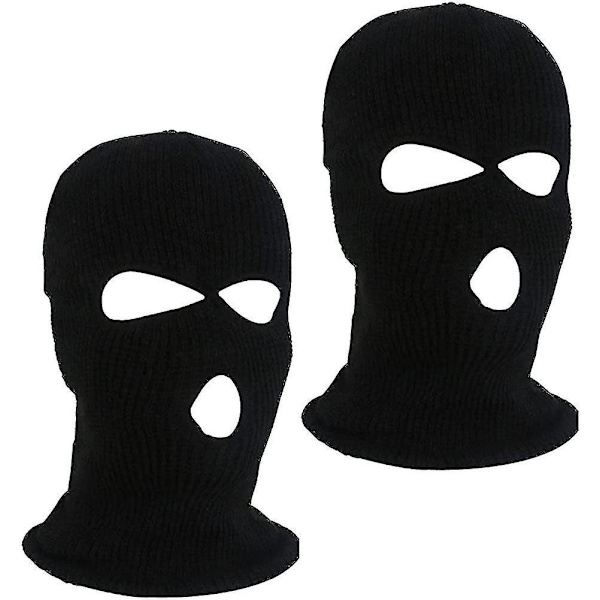 3 kappaletta 3 reikää neulottu balaclava balaclava tuulenpitävä ja lämmin koko kasvot urheilu