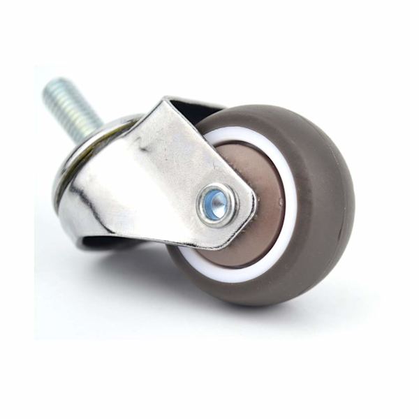 4 stk. 1 tommer små, små indkøbsvognshjul, udskiftning, drejelige hjul, blødt gummi M6x 15mm mini gevindstammehjul