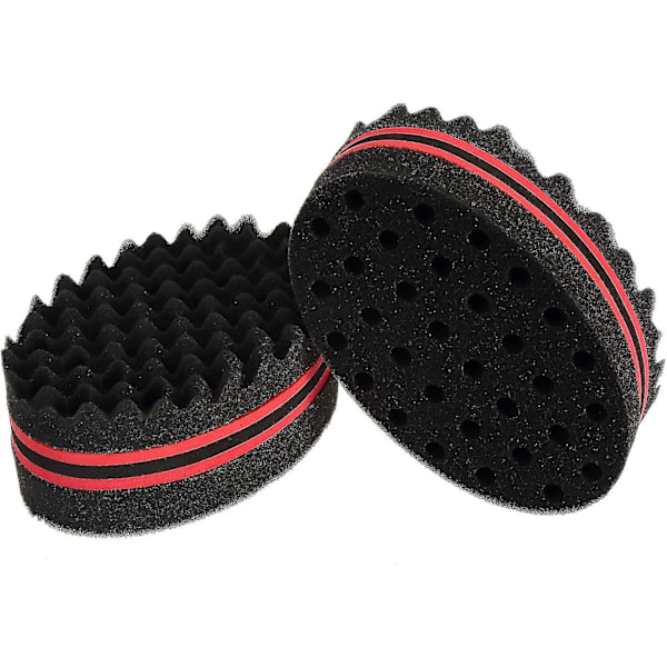 Hårsponsar, Magic Barber Twist Curl Brush Sponge (2 st, Svart)