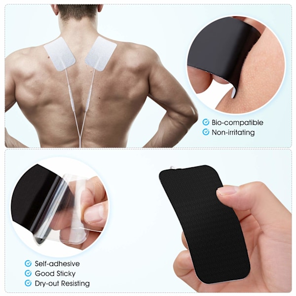 12 stk. Hvid klud Unit Muskelstimulator Maskine med 5*9cm Unit Elektrode Pads områder som knæ eller albuer