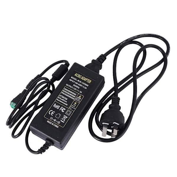 1 Set Professionell 12v 5a AC Strömadapter Reseadapter Strömkälla Strömadapter Strömadapterkabel