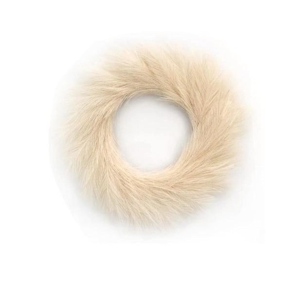 Kunstig Pampasgræs Krans, 22 tommer Faux Pampasgræs Dekoration Boho Efterårs Dekoration (beige)