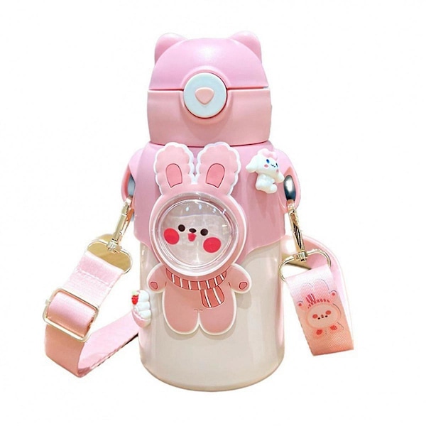 520ml Kids Thermal Water Bottle With Straw Cute Bottle For Children 316 Stainless Steel Thermal Mug