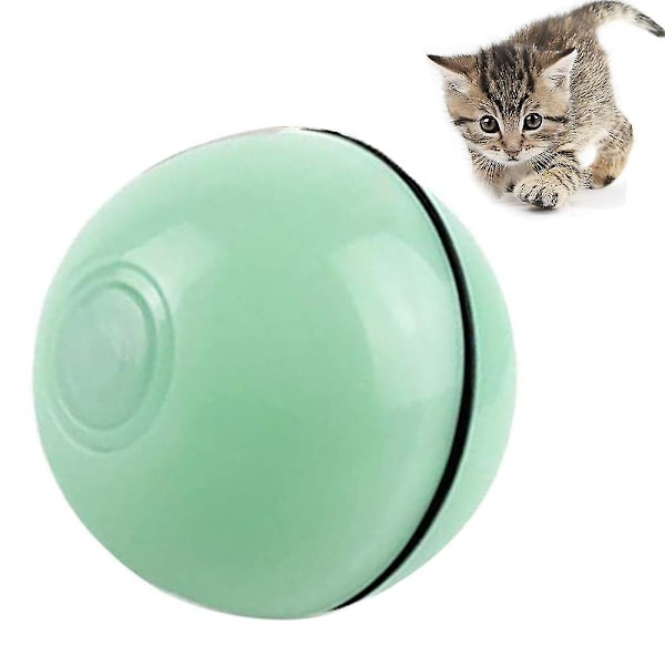 Interaktiv kattleksak boll med LED-ljus, 360 graders självgående