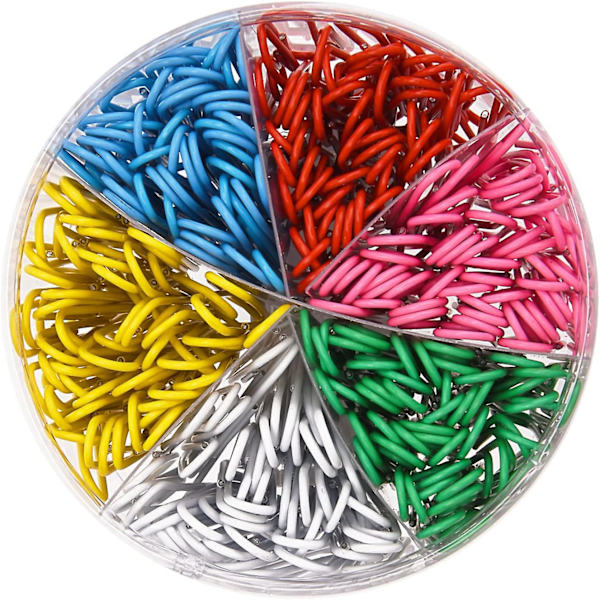 300 store farverige papirclips, 2 tommer