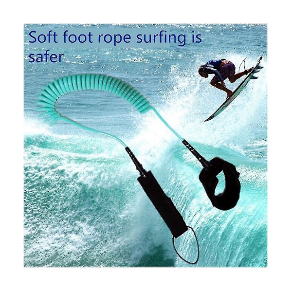 10ft Surf Coiled Leash Surfbräda Vårförlängning Surf Fotlina Surfbräda Leash Surfbräda Pulpbräda Tillbehör, svart