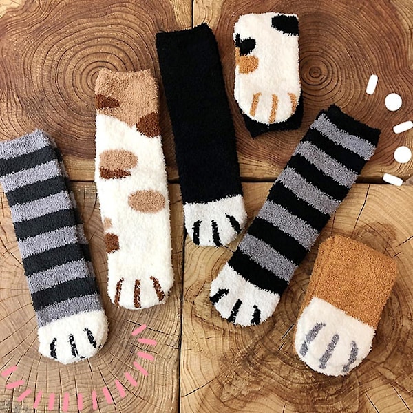 Fluffy Cat Paw Sokker - Søde Nyhedssokker Til Damer, Unikt Design