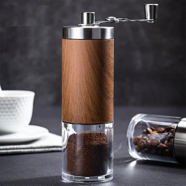 Manuell kaffekvern med autentisk kaffebarsmak - Liten, kompakt, manuell enkeltserving