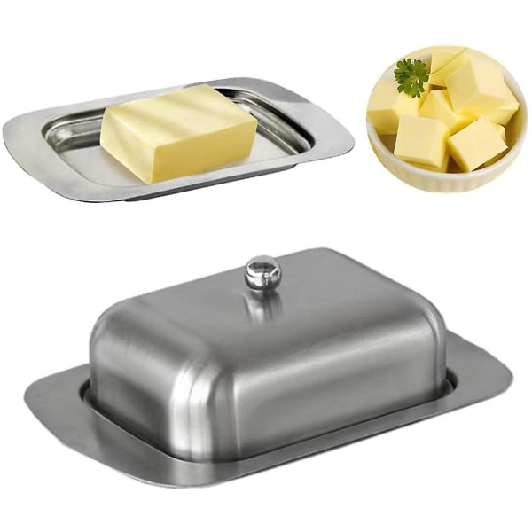 Butter Dish Stainless Steel Butter Dish With Lid - Solid Cheese Butter Container - Butter Cheese Storage Box