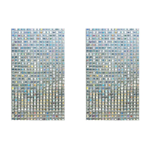 2x Rainbow Decorative Window Film Tinted Static Self Adhesive Cling Glass Stickers 3d Mosaic Privac