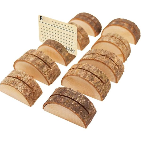 Bryllupsbord i tre med kortholder, rustikk trekortholder med 10 ark kraftpapir for bordnumre, visittkort, bursdag/bryllup -t