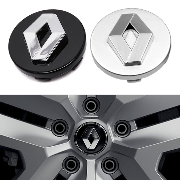 4-pack - Renault Navkapslar / Hjulnavsemblem - B 7 70 60mm - Silver