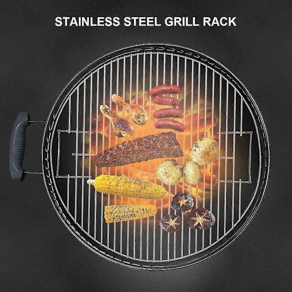 18 tommer rund grillrist i rustfrit stål til kul- og keramiske griller, picnic, baghave-BBQ 44,5 cm