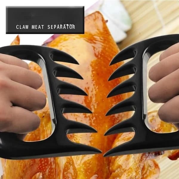 Köttstrimlarklor, multifunktionell köttlyftare och skärare för grill och stekpanna, svart, 2-pack