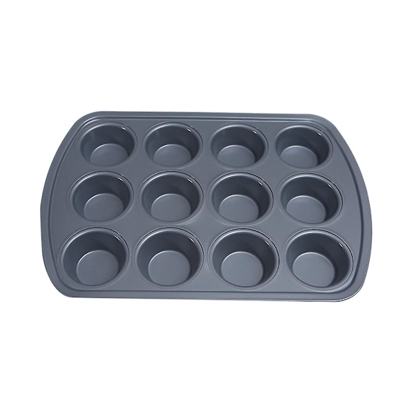 12 hullers rund non-stick cupcakeform panne muffinsform karbonstål bakeform pudding bakeware bisc