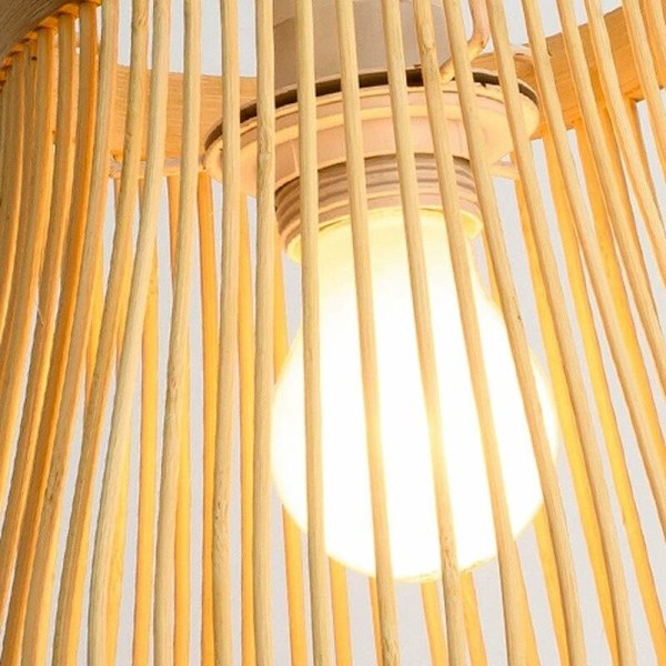 Retro Rattan Hengelampe - Vevd Gresskarlykt for Tehus & Spisestue