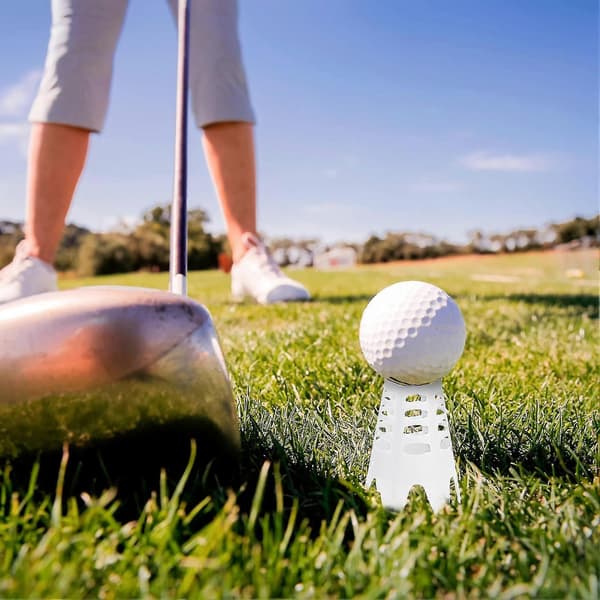 Golfteer i plast til hjemmesimulator, golfteer til udendørs og indendørs brug, simulatorøvelse, træningsmåtte, golfteer White