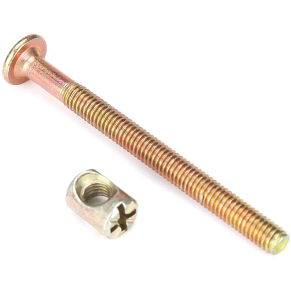 M6 Möbelbult, Skruvfixeringsskruv Kolstål 70mm Mutterbultset med 6mm Cylinderformad Mutteranslutning - 10-pack