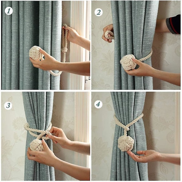 Et par håndstrikkede gardin reb clips holdere gardin tiebacks