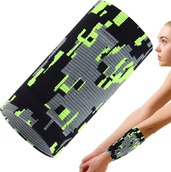 Håndleddssvettebånd for voksne, elastisk pustende svetteabsorberende kompresjonsstøtte for treningsstudio, yoga og badminton, grågrønn
