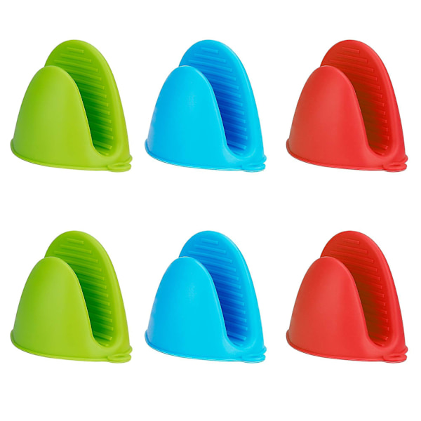 3 par mini silikoneovn tykke grydeholder handsker grydeholder ovn varmebestandige handsker (3 farver)