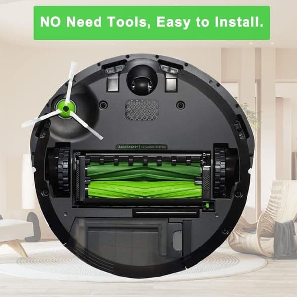 Kompatibel med iRobot Roomba i3 i4 i6 i7 i8 j7 E5 E6 E7, 4 gummibørste udskiftningsdele