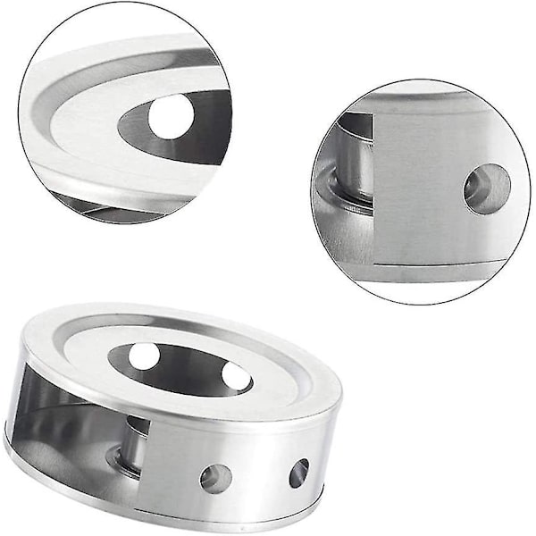 Rostfritt Stål Tekanna Värmare Bas Rund Te Värmare Med Ihålig Ram Design Ljusstake För Värmebeständig Tekanna(1st, Silver) -t