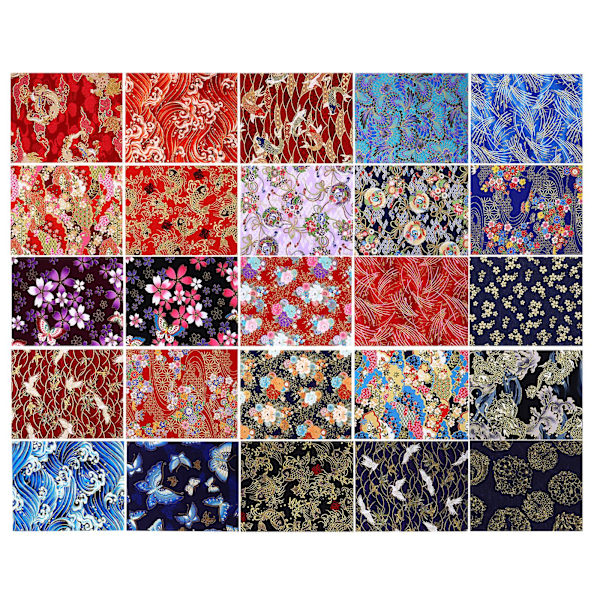 25 ark DIY håndværk syning bomuldsstof patchwork floral bronzing stof