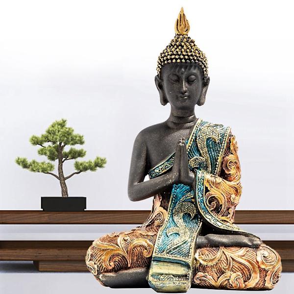 Buddha-patsas Thaimaa Veistos Hartsi Käsityönä Buddhalaisuus Hindu Feng-figuuri Meditaatio Koti Dekor