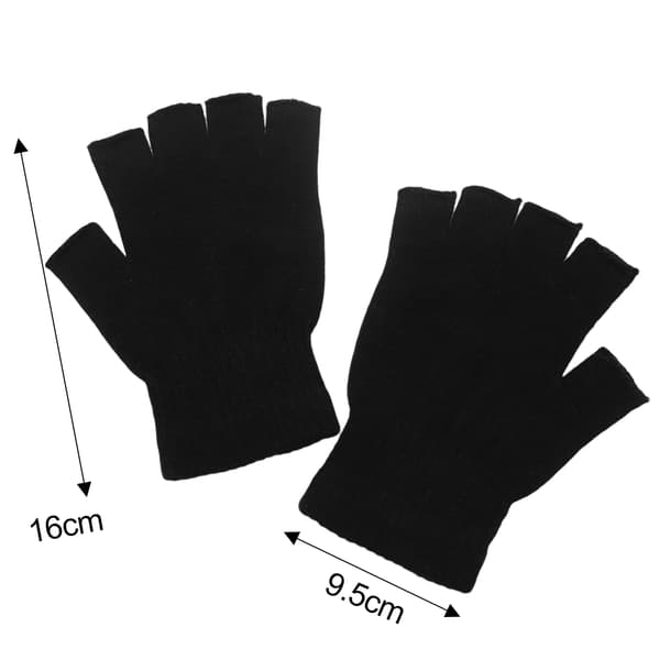Fingerløse Handsker Unisex Varme Elastiske Vanter til Mænd og Kvinder