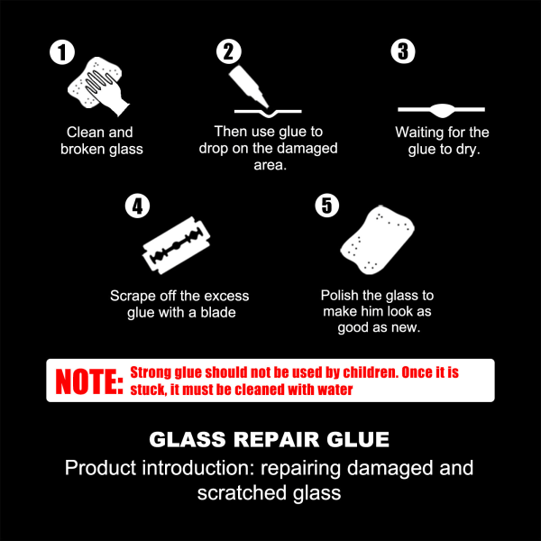 Reparationslim för bilglas Reparation av sprickor i vindrutan lim reparationslim glasreparationslim