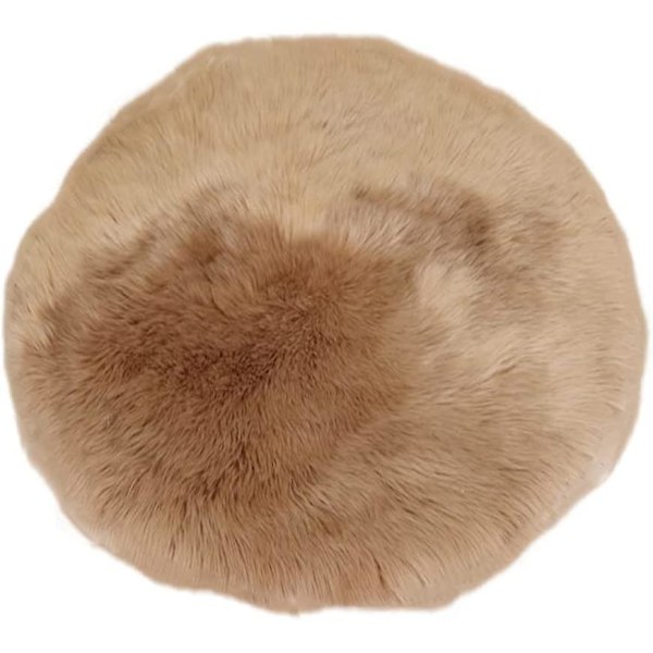 Supermyk Shag Rund Fluffy Teppe I Kunstig Sauepels For Soverom, Stue, Barnerom