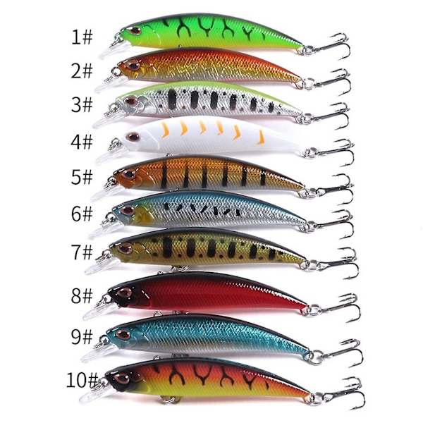 20 kpl erä Lase Lure sisäinen väritys Minnow kelluva kalastusvieheet Bass Crankbait 6cm