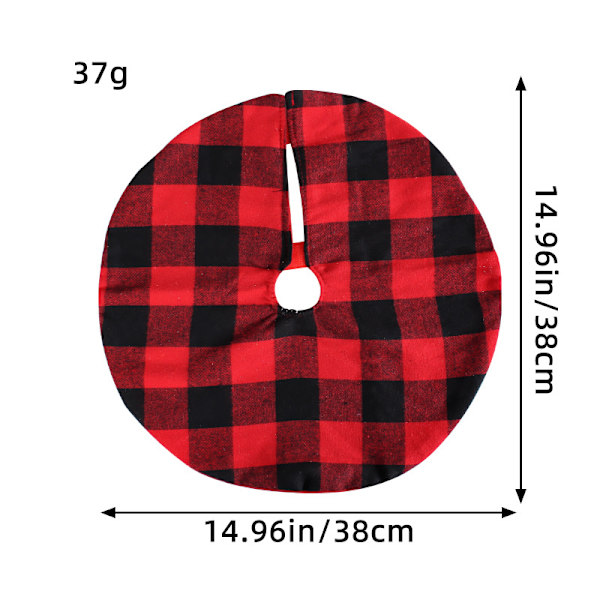 2 stk. Juletræsskørt Buffalo Plaid Check Merry Christmas Træskørt Måtte Dekoration til Vinterferiefest Julepynt