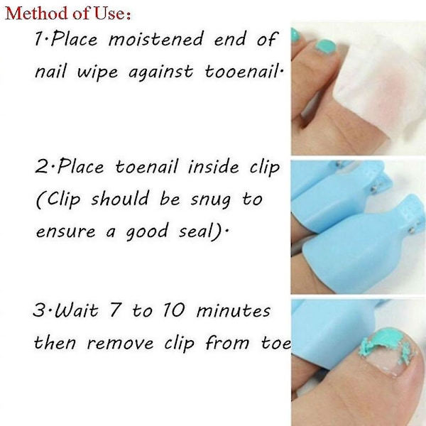 Gjenbrukbare plast tånegl kunst soak off cap klips UV gel polish remover wrap tånegl verktøy renere soakers sett for tånegler